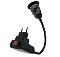 Светильник-патрон гибкий Ecola E27 300мм с выключателем Черный картинка 